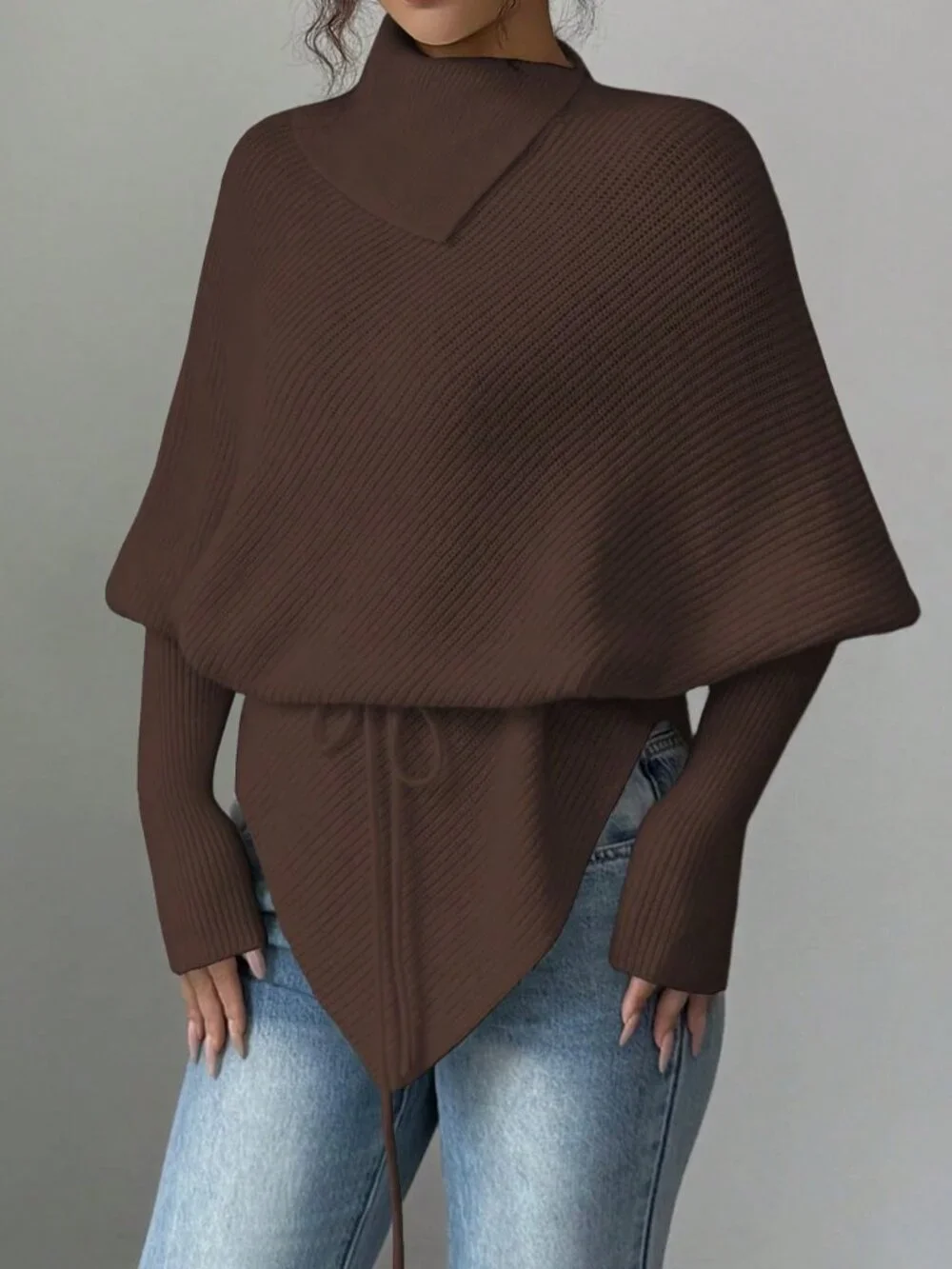 Brown Casual Women's Pullover Sweater